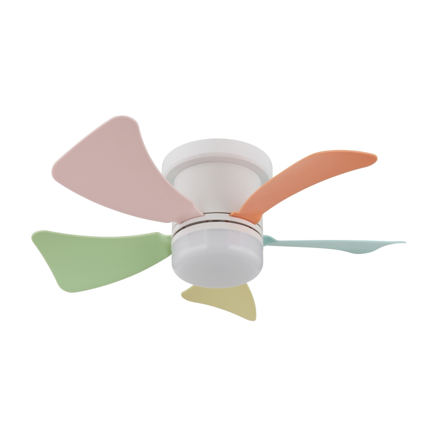 Globo - Ventilatore da soffitto dimmerabile con LED, 10W, 230V, 3000–6500K, multicolore + telecomando
