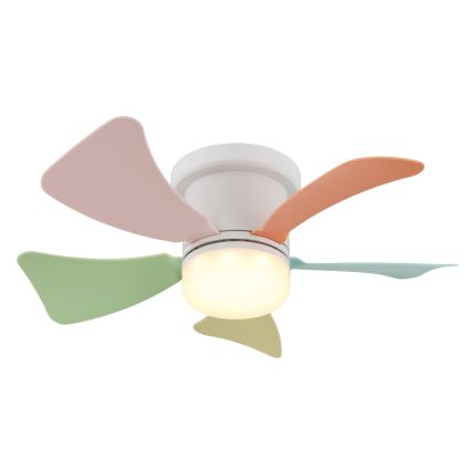 Globo - Ventilatore da soffitto dimmerabile con LED, 10W, 230V, 3000–6500K, multicolore + telecomando