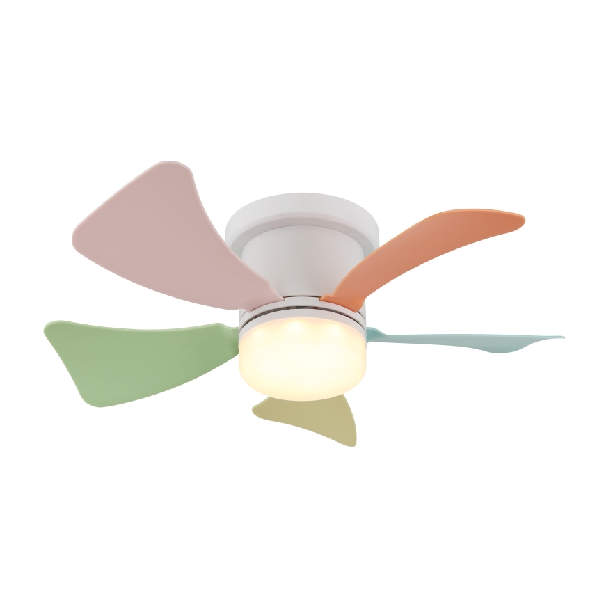 Globo - Ventilatore da soffitto dimmerabile con LED, 10W, 230V, 3000–6500K, multicolore + telecomando