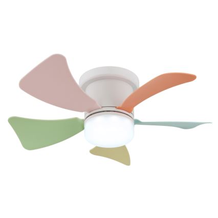 Globo - Ventilatore da soffitto dimmerabile con LED, 10W, 230V, 3000–6500K, multicolore + telecomando