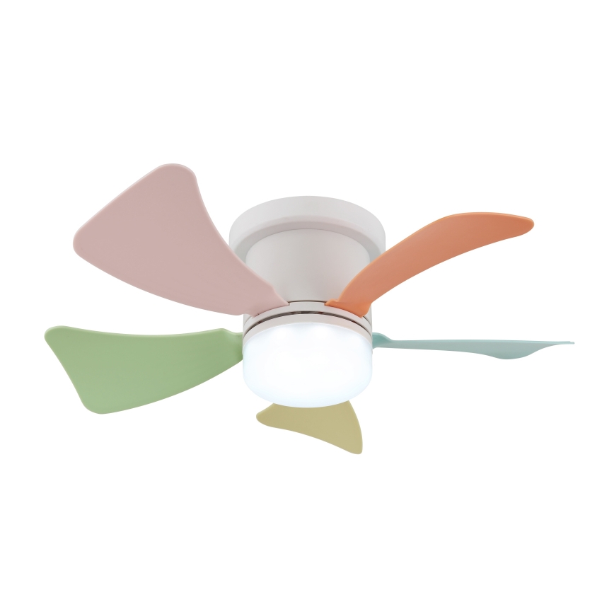 Globo - Ventilatore da soffitto dimmerabile con LED, 10W, 230V, 3000–6500K, multicolore + telecomando