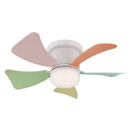 Globo - Ventilatore da soffitto dimmerabile con LED, 10W, 230V, 3000–6500K, multicolore + telecomando