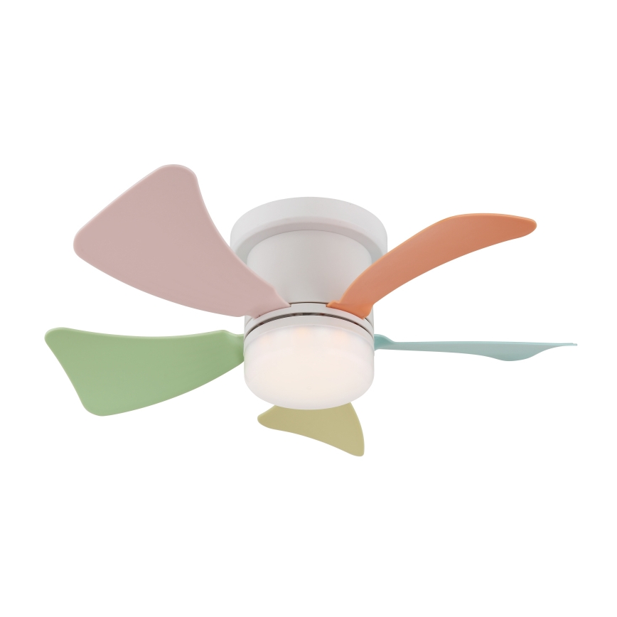 Globo - Ventilatore da soffitto dimmerabile con LED, 10W, 230V, 3000–6500K, multicolore + telecomando