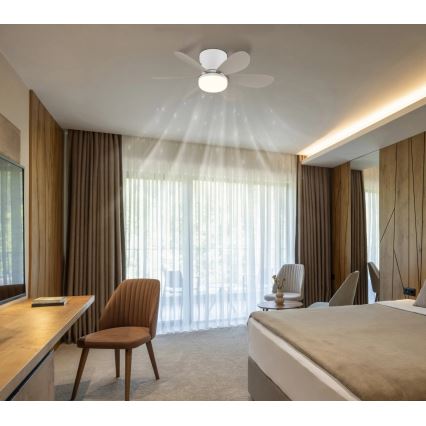 Globo - LED-dimmbarer Deckenventilator LED/5W/230V 2700-6500K beige + Fernbedienung