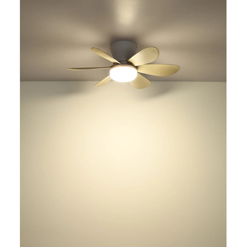 Globo - LED-dimmbarer Deckenventilator LED/5W/230V 2700-6500K beige + Fernbedienung