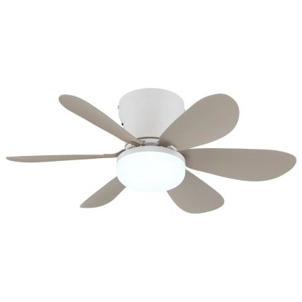 Globo - LED-dimmbarer Deckenventilator LED/5W/230V 2700-6500K beige + Fernbedienung