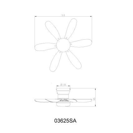 Globo - LED-dimmbarer Deckenventilator LED/5W/230V 2700-6500K beige + Fernbedienung