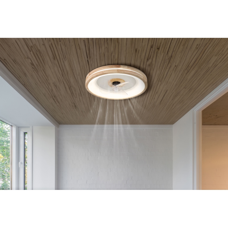 Globo - Dimmbare LED-Deckenleuchte mit Ventilator LED/30W/230V 2700-6500K braun + Fernbedienung