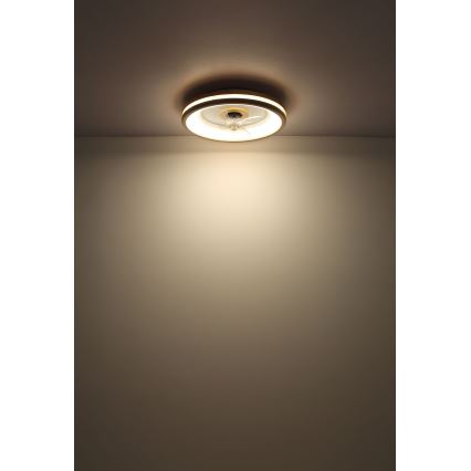 Globo - Dimmbare LED-Deckenleuchte mit Ventilator LED/30W/230V 2700-6500K braun + Fernbedienung