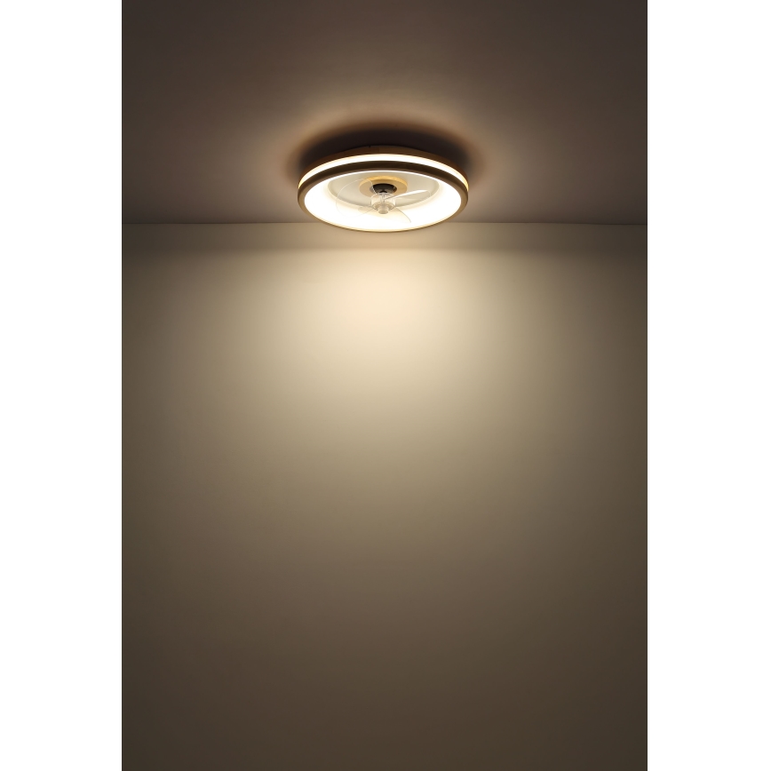 Globo - Dimmbare LED-Deckenleuchte mit Ventilator LED/30W/230V 2700-6500K braun + Fernbedienung