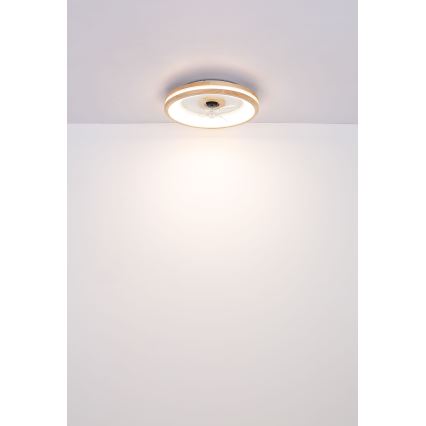 Globo - Dimmbare LED-Deckenleuchte mit Ventilator LED/30W/230V 2700-6500K braun + Fernbedienung