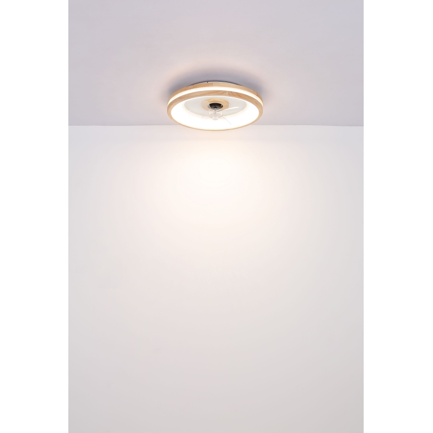 Globo - Dimmbare LED-Deckenleuchte mit Ventilator LED/30W/230V 2700-6500K braun + Fernbedienung