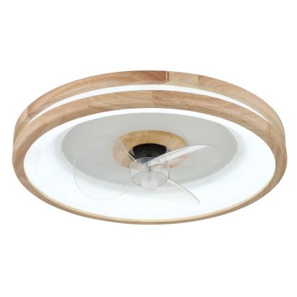 Globo - Dimmbare LED-Deckenleuchte mit Ventilator LED/30W/230V 2700-6500K braun + Fernbedienung