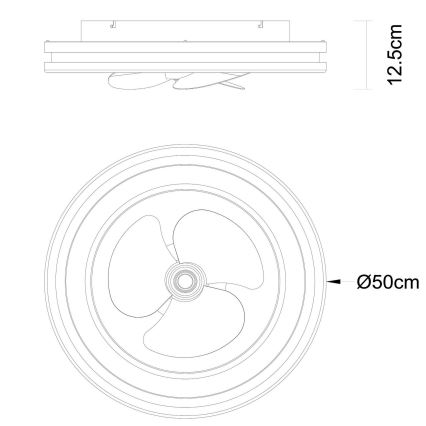 Globo - Dimmbare LED-Deckenleuchte mit Ventilator LED/30W/230V 2700-6500K braun + Fernbedienung
