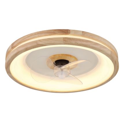 Globo - LED Plafoniera dimmerabile con ventilatore LED/30W/230V 2700-6500K marrone + telecomando