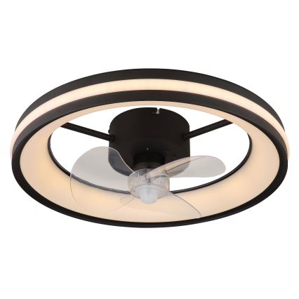 Globo - Dimmbare LED-Deckenleuchte mit Ventilator LED/30W/230V 2700-6500K schwarz + Fernbedienung