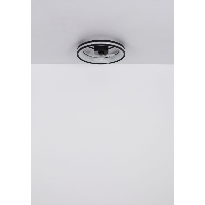 Globo - Plafonnier à intensité variable avec ventilateur LED/30W/230V 2700-6500K noir + télécommande