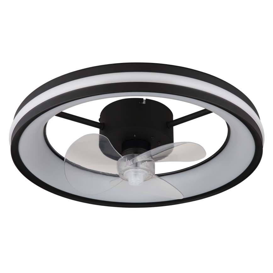 Globo - Plafonnier à intensité variable avec ventilateur LED/30W/230V 2700-6500K noir + télécommande