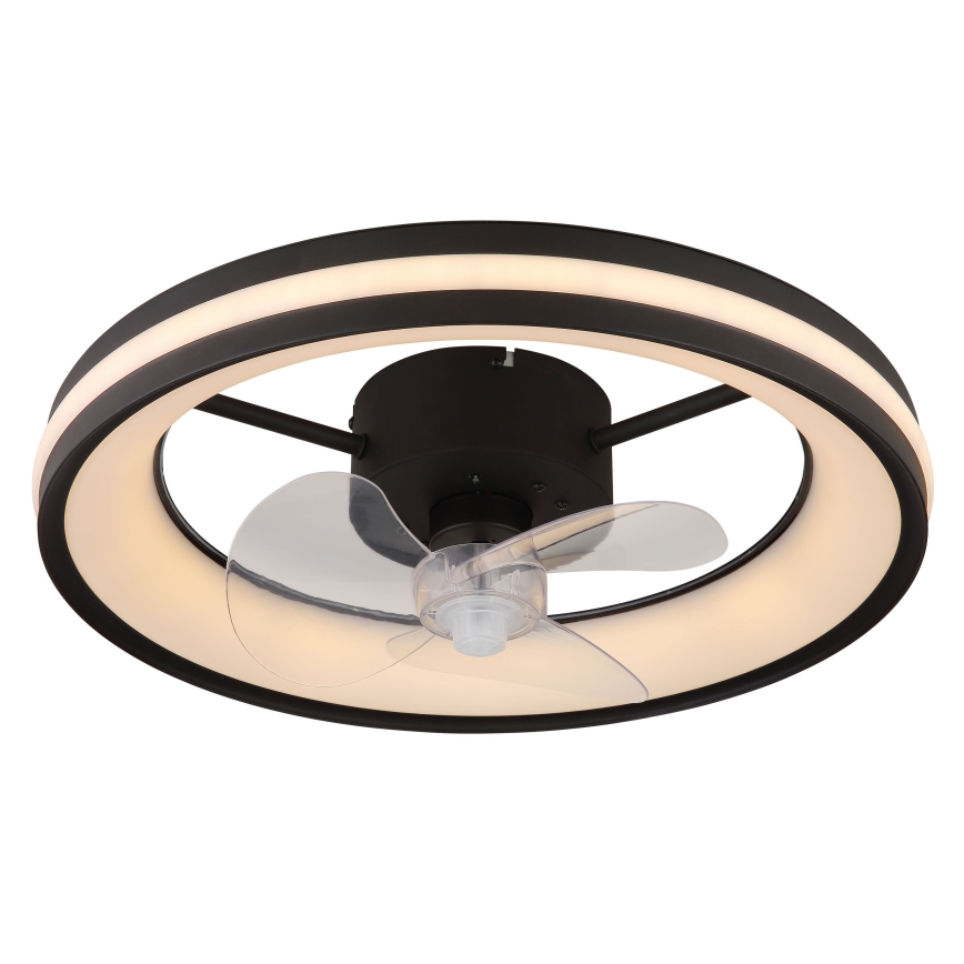 Globo - Plafonnier à intensité variable avec ventilateur LED/30W/230V 2700-6500K noir + télécommande