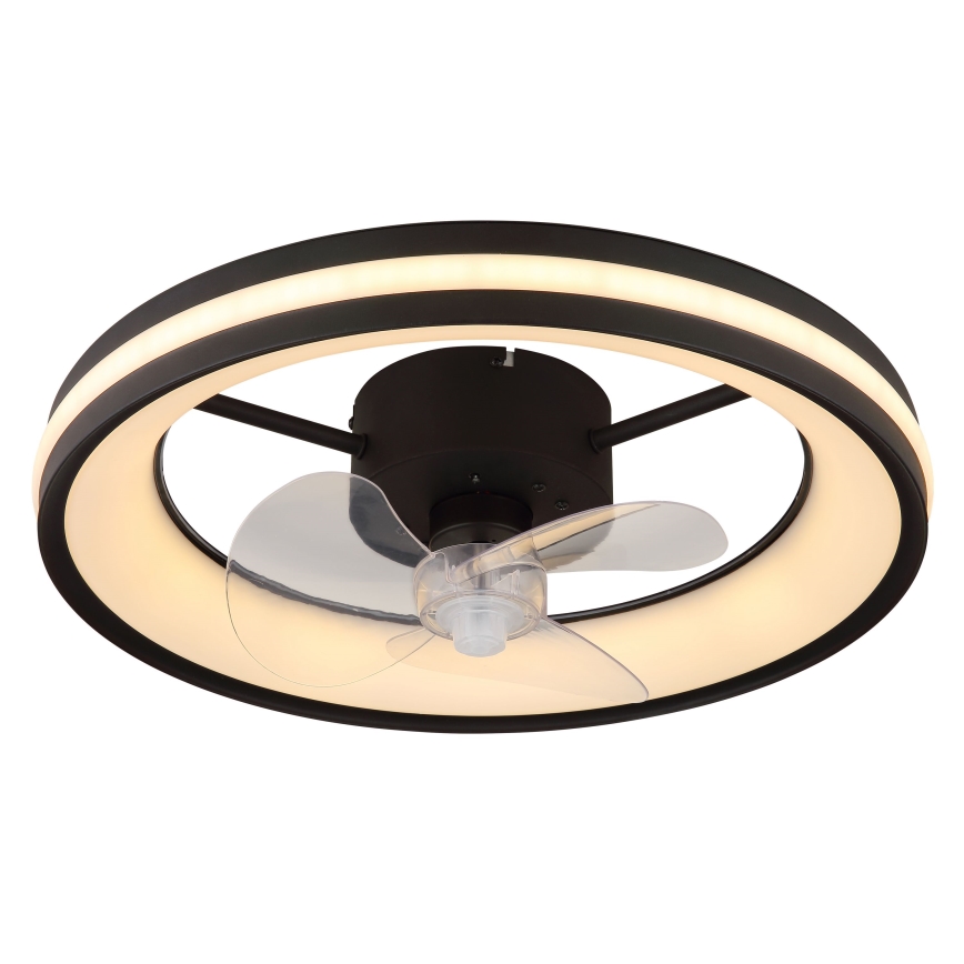 Globo - Plafonnier à intensité variable avec ventilateur LED/30W/230V 2700-6500K noir + télécommande