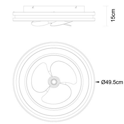 Globo - Plafonnier à intensité variable avec ventilateur LED/30W/230V 2700-6500K noir + télécommande