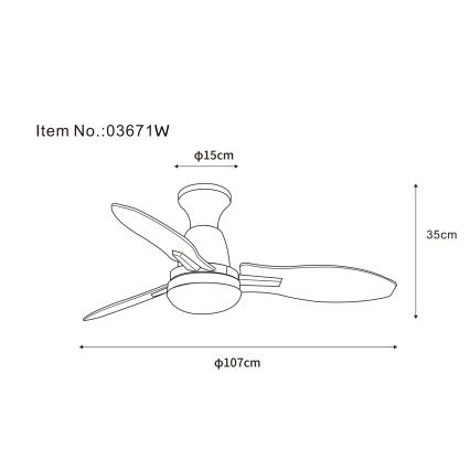 Globo - Dimmbarer LED-Deckenventilator LED/22W/230V 3000/4500/6000K + Fernbedienung