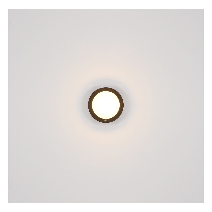 Globo - Applique murale tactile rechargeable LED/1,2W/3,7V d. 15 cm 1800 mAh noir