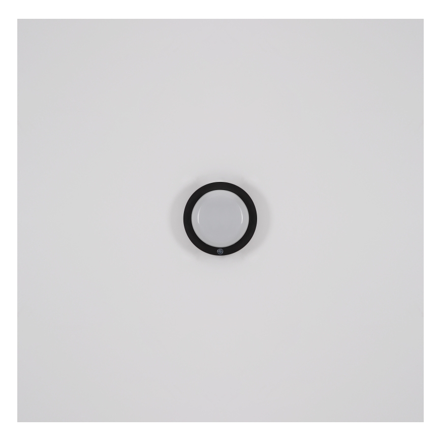 Globo - Applique murale tactile rechargeable LED/1,2W/3,7V d. 15 cm 1800 mAh noir