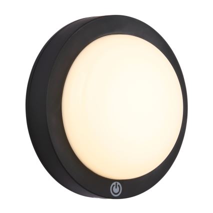 Globo - Applique murale tactile rechargeable LED/1,2W/3,7V d. 15 cm 1800 mAh noir