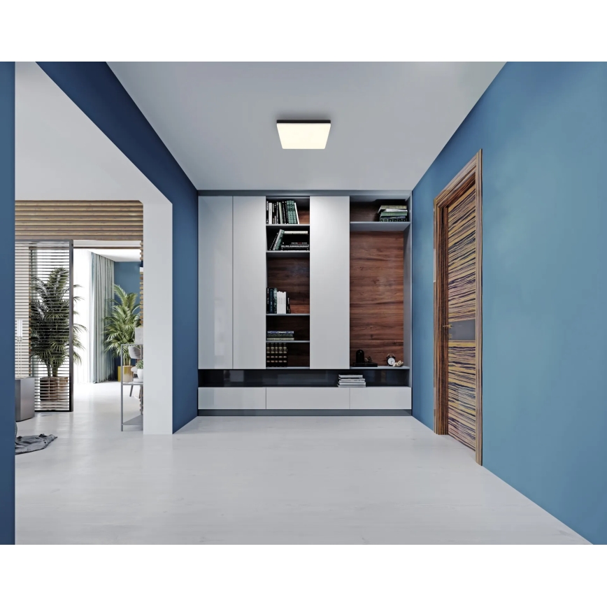 Globo - LED-Deckenleuchte LED/18W/230V 4000K 30x30 cm schwarz