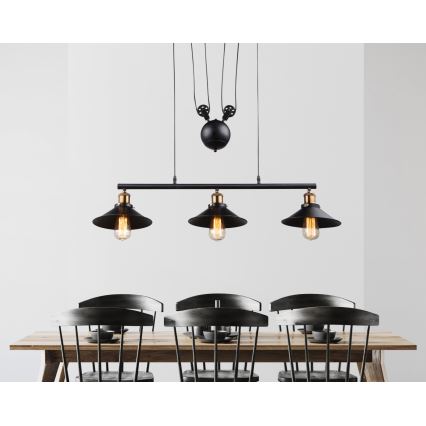 Globo - Suspension filaire 3xE27/60W/230V