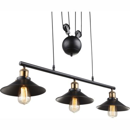 Globo - Suspension filaire 3xE27/60W/230V
