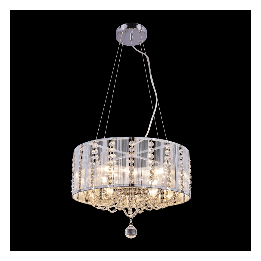 Globo - Suspension filaire en cristal 4xE14/40W/230V