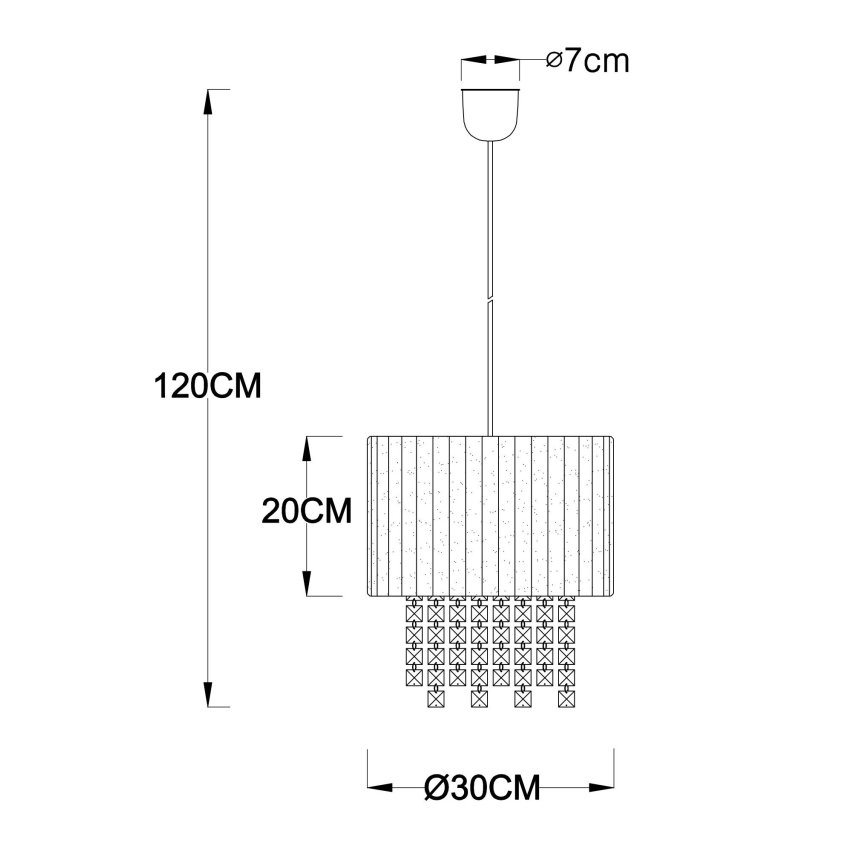 GLOBO 15098 - Hängeleuchte PYRA 1xE27/60W/230V