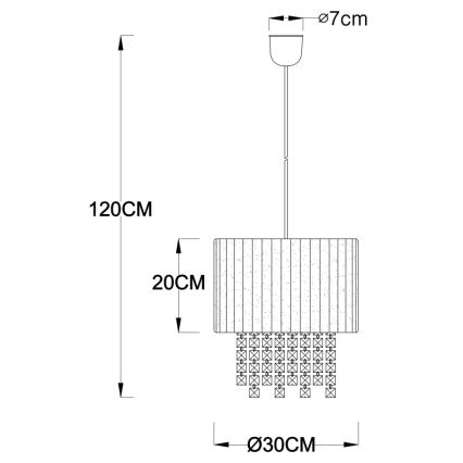 Globo - Lampadario su filo 1xE27/60W/230V