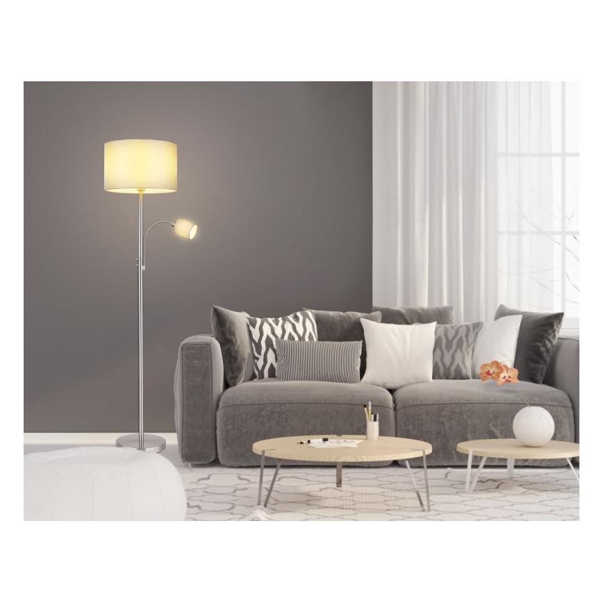 Globo - Lampadaire 1xE27/40W/230V + 1xE14/25W