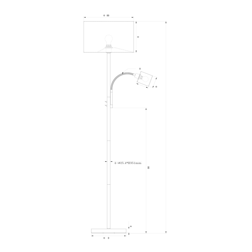Globo - Lampadaire 1xE27/40W/230V + 1xE14/25W