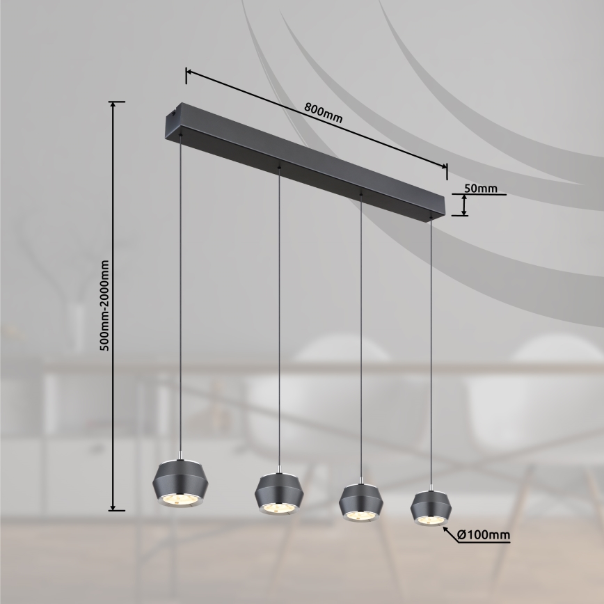Globo - Lampadario LED a sospensione con filo 4xLED/6W/230V
