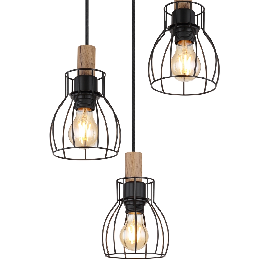 Globo - Lampadario a sospensione con filo 3xE27/40W/230V