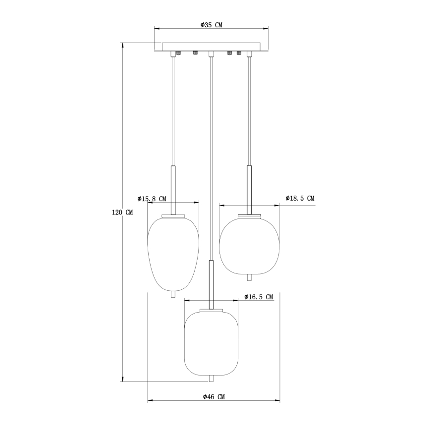 Globo - Suspension fil 3xE14/40W/230V