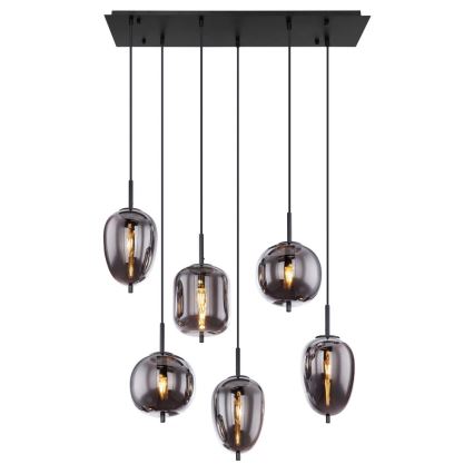 Globo - Hängeleuchte an Kabel 6xE14/40W/230V schwarz
