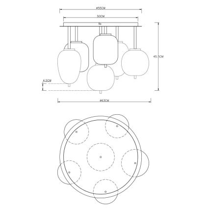 Globo - Deckenleuchte 6xE14/40W/230V Messing