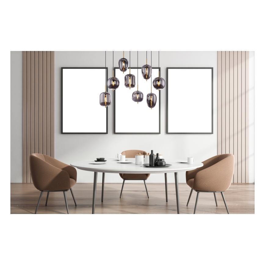 Globo - Lampadario a sospensione con filo 8xE14/40W/230V fumé