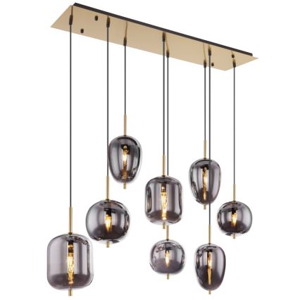 Globo - Lampadario a sospensione con filo 8xE14/40W/230V fumé