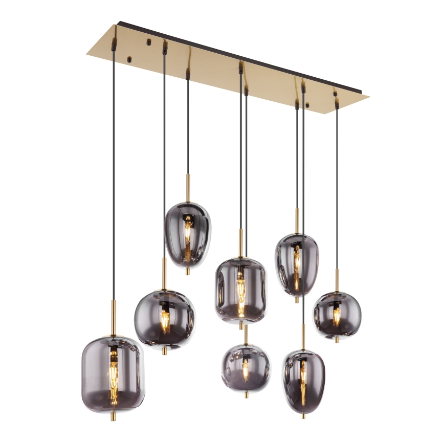 Globo - Lampadario a sospensione con filo 8xE14/40W/230V fumé