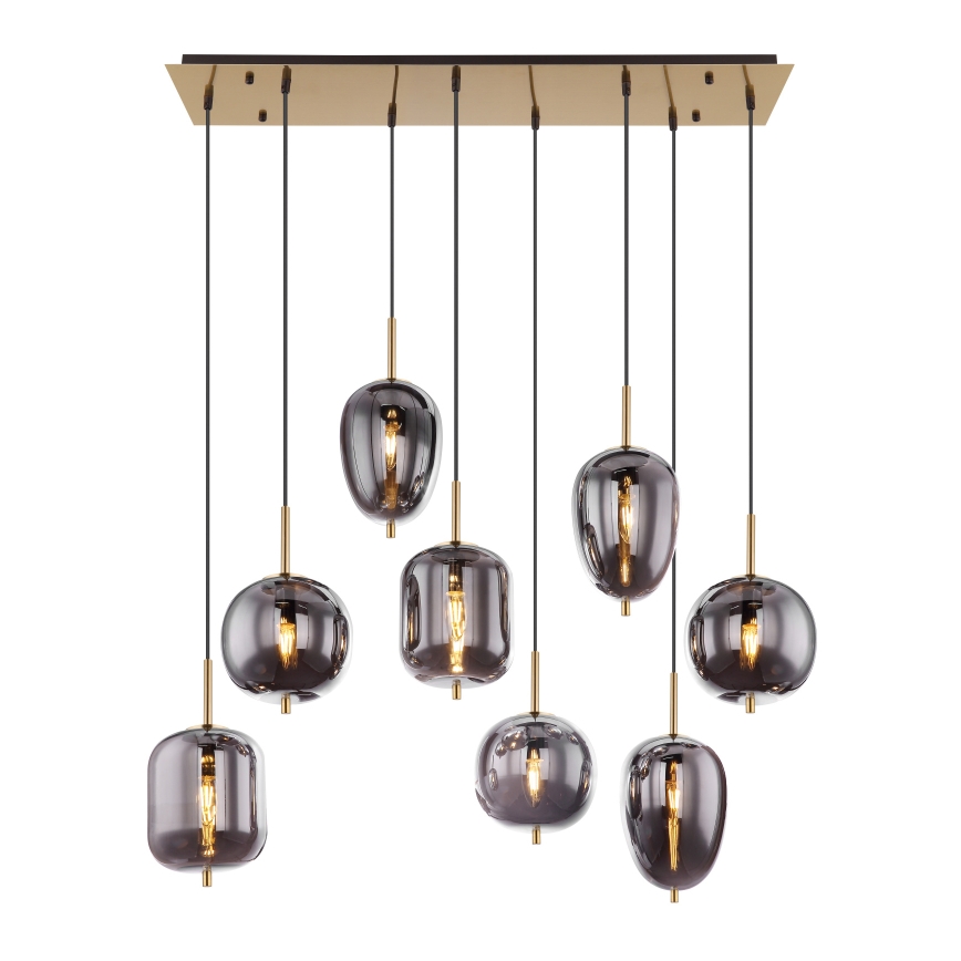 Globo - Lampadario a sospensione con filo 8xE14/40W/230V fumé