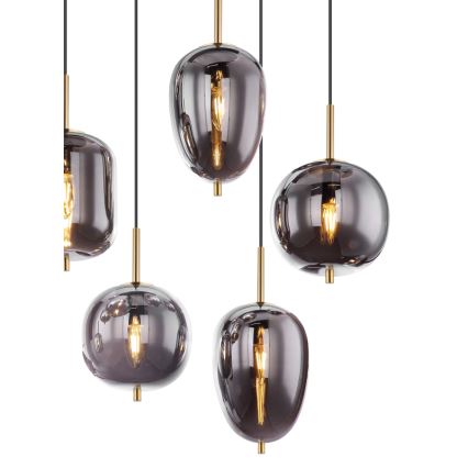 Globo - Lampadario a sospensione con filo 8xE14/40W/230V fumé