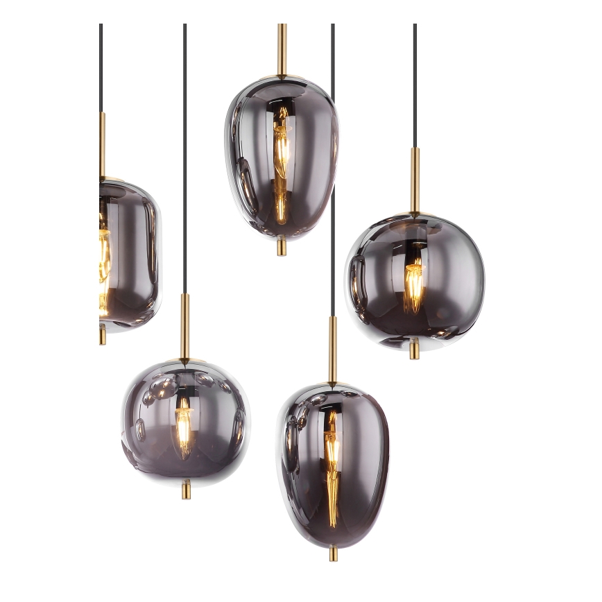 Globo - Lampadario a sospensione con filo 8xE14/40W/230V fumé