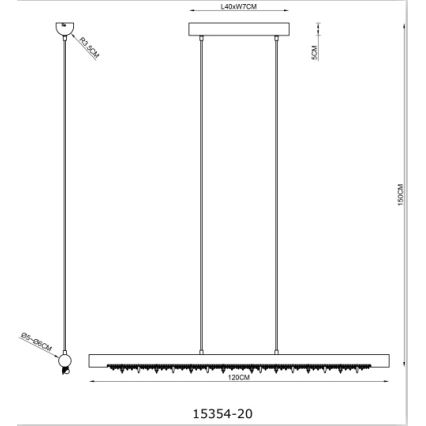 Globo 15354-20 - Lampadario dimmerabile a sospensione con cavo FELICITAS LED/25W/230V beige