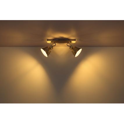 Globo - Faretto 2xE27/60W/230V abete
